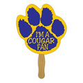 Digital Paw Fast Fan w/ Wooden Handle & Front Imprint (1 Day)